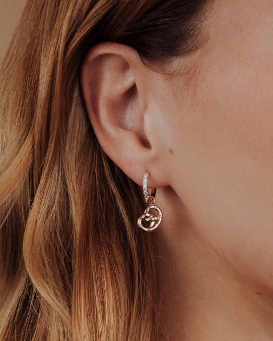Bedazzled Pretzel Glimmer Hoop Set Small Rose Gold