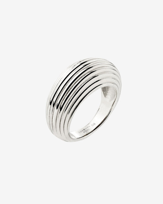 Chunky Stripes Ring Silver