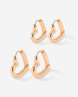 Phat Heart Hoop Bundle Rose Gold