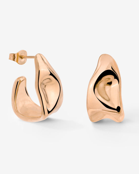 Liquid Shape Studs Rose Gold