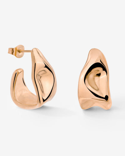 Liquid Shape Studs Rose Gold