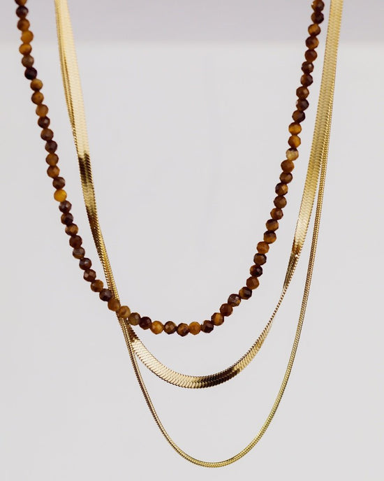 Snake Chain Double Necklace gold