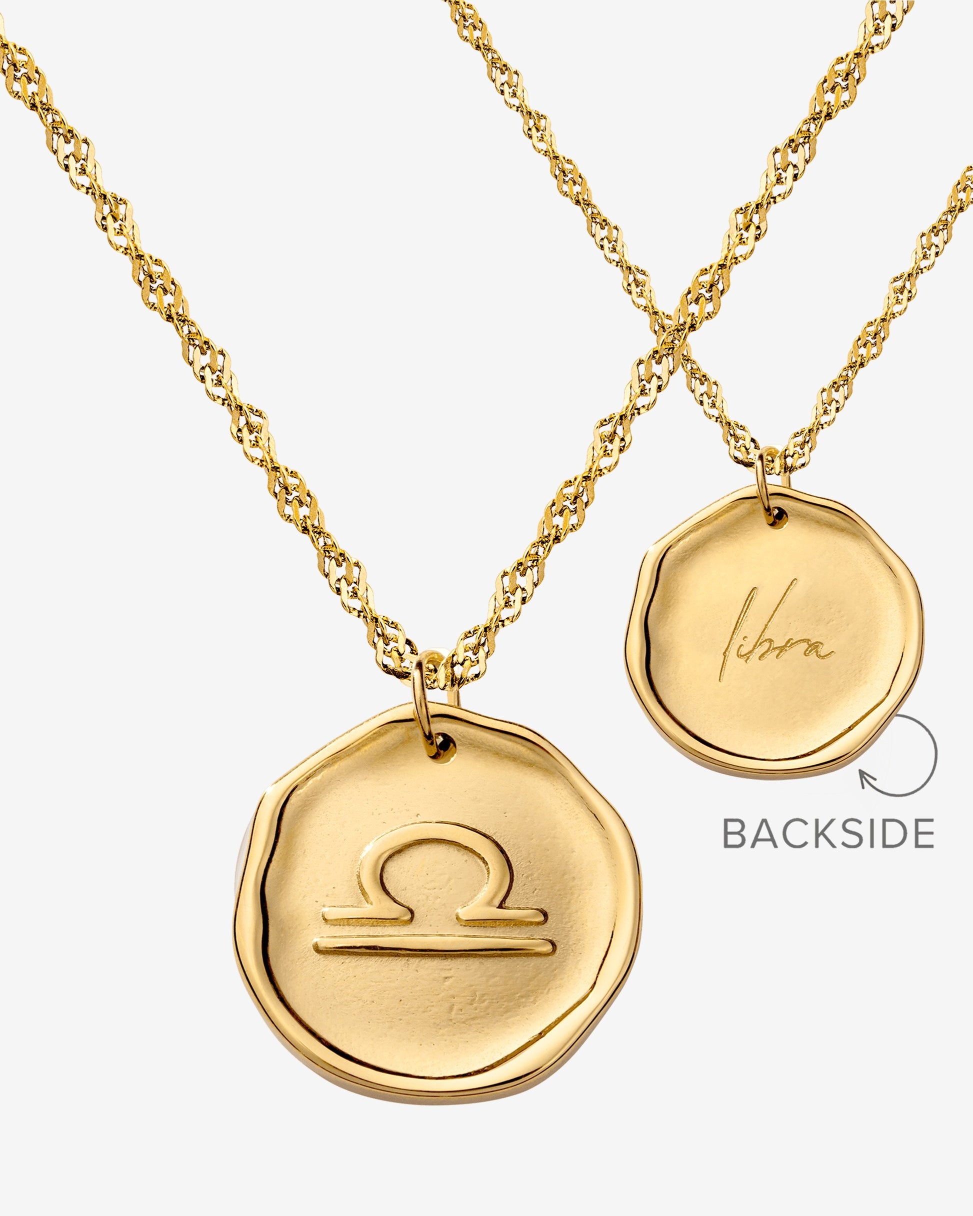 Zodiac Necklace – Libra Gold