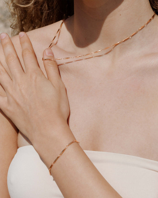 Curved Links Bundle Rose Gold