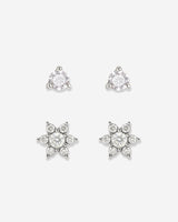 Glimmering Petals Stud Bundle Silver