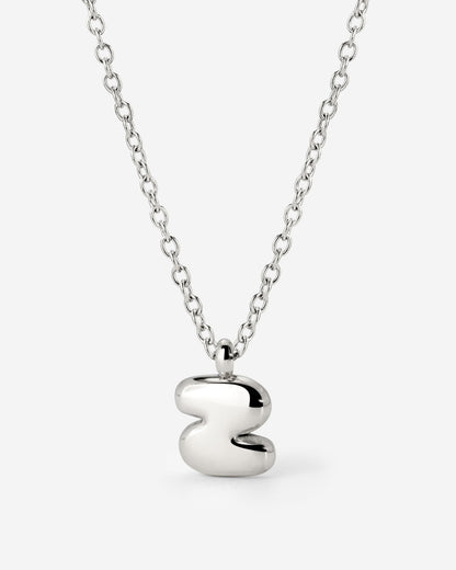 Bubble Letter Necklace Silver