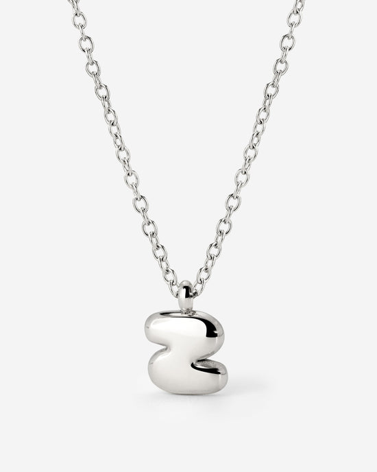 Bubble Letter Necklace Silver