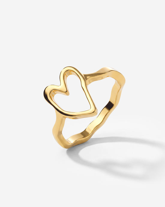 Flowy Heart Ring Gold