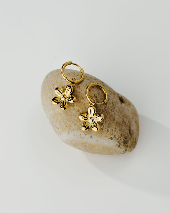 Blossom Hoop Set Small Gold