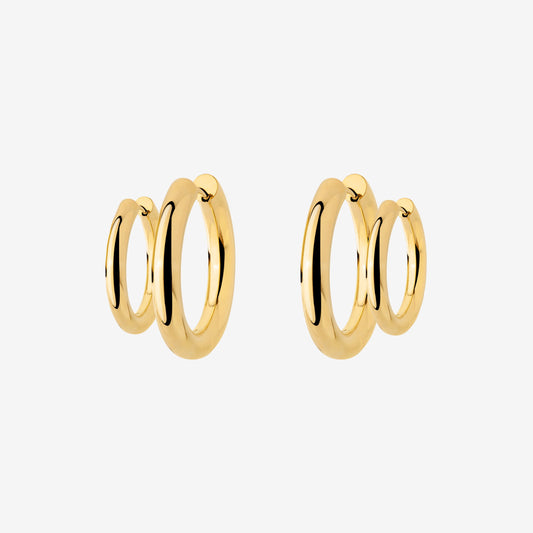 Chunky Lover Hoop Set Small Gold
