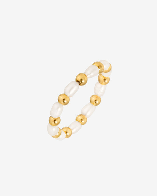 Pearl and Beads Ring Gold