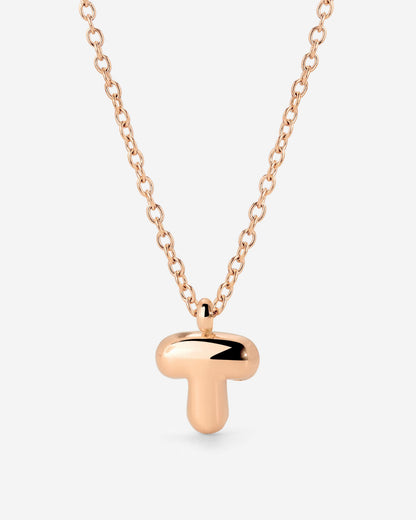 Bubble Letter Necklace Rose Gold