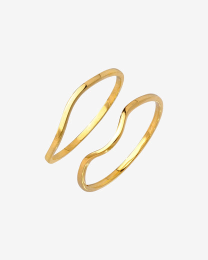 Skinny Dip Ring Duo gold