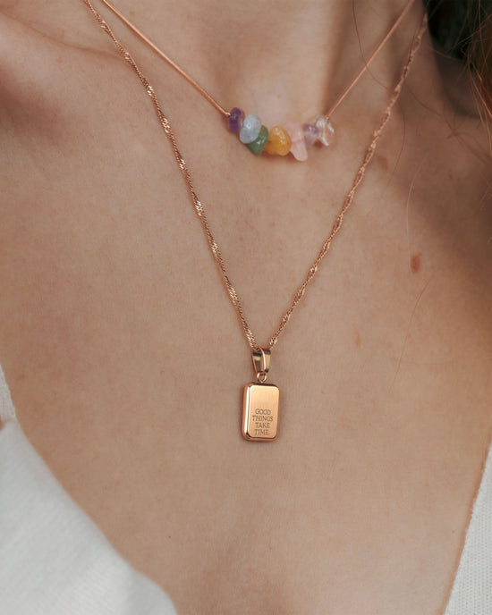 Good things take time Necklace Rose Gold