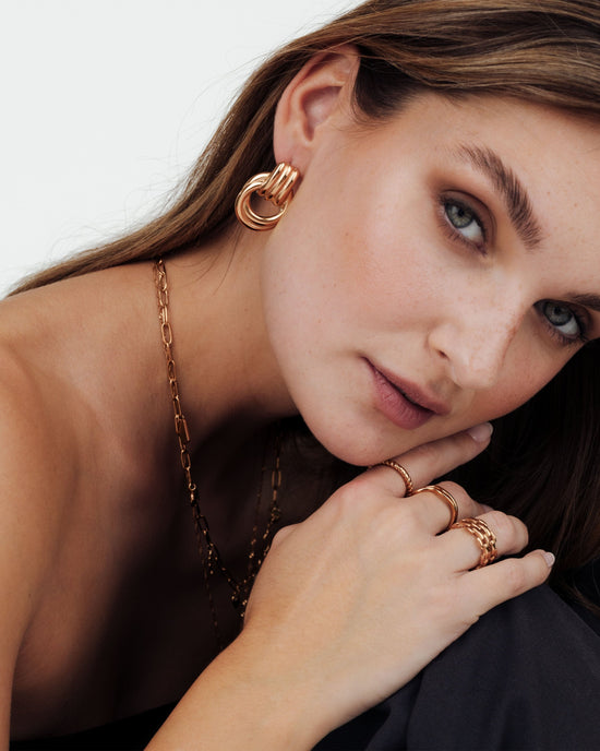 Infinity Loop Hoops Rose Gold