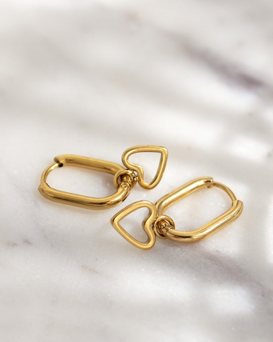 Light Heart Oval Hoopies gold