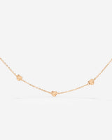 Glass Heart Necklace Rose Gold