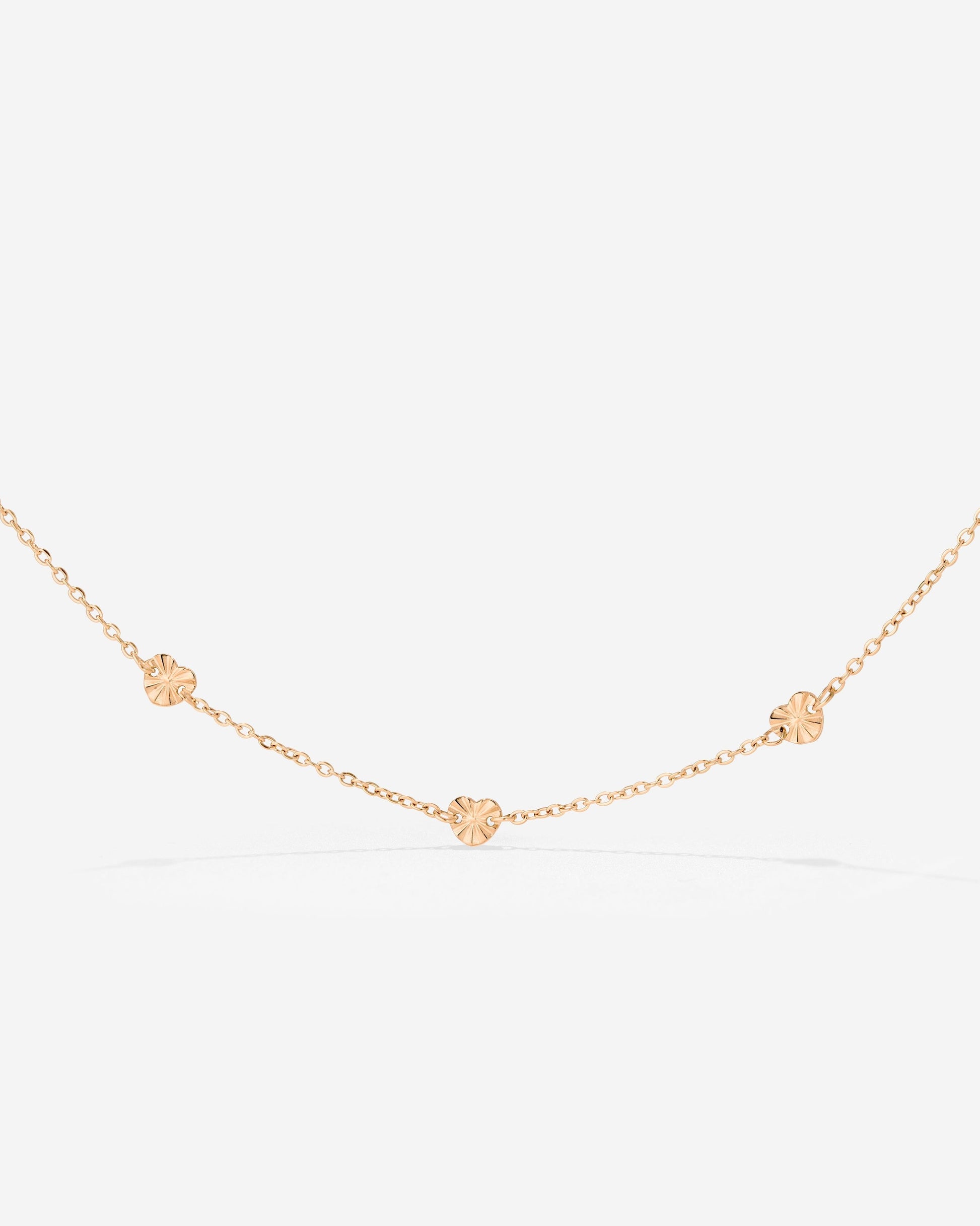 Glass Heart Necklace Rose Gold