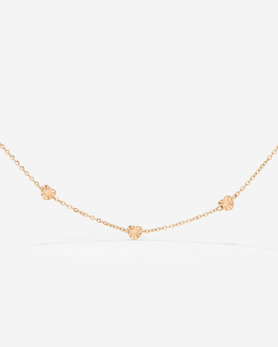 Glass Heart Necklace Rose Gold