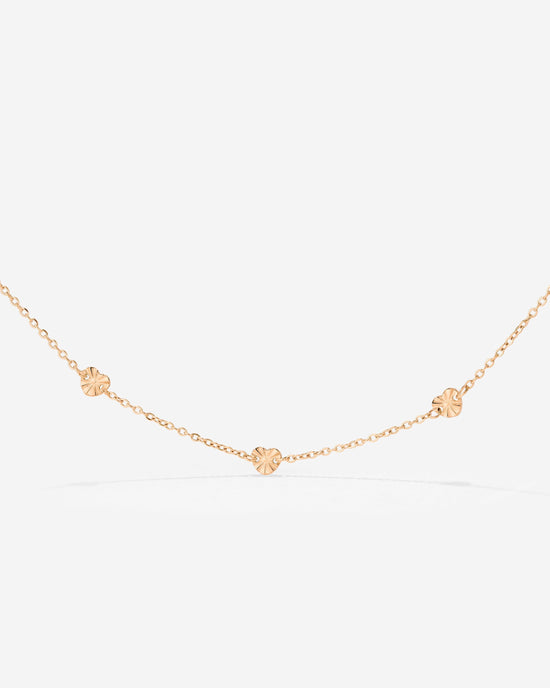 Glass Heart Necklace Rose Gold