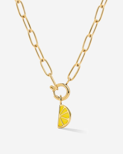Zesty Oval Links Necklace Set Gold