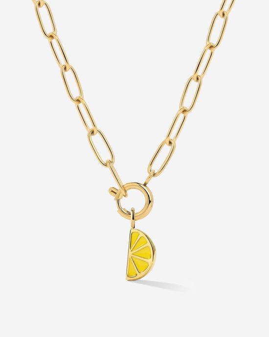 Zesty Oval Links Necklace Set Gold