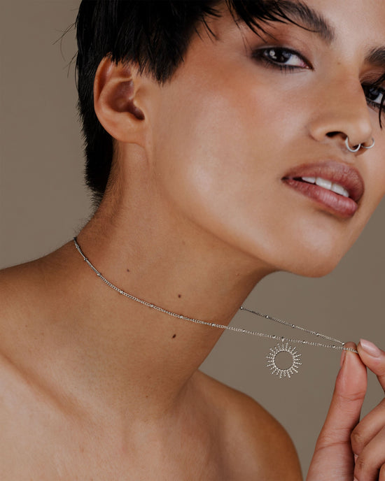Sunny Beads Necklace Silver