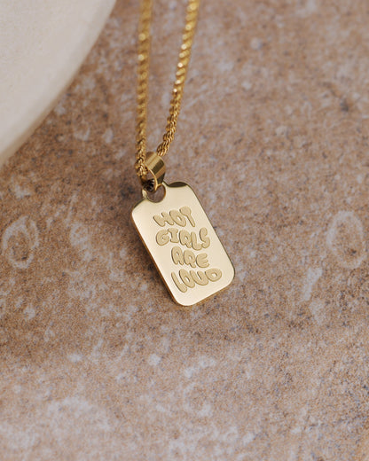 Hot girls are loud Necklace Rose Gold