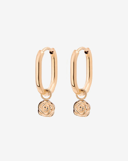 Rose Oval Hoop Set Baby Rose Gold