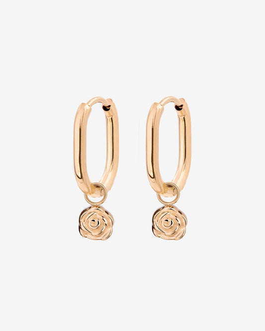 Rose Oval Hoop Set Baby Rose Gold