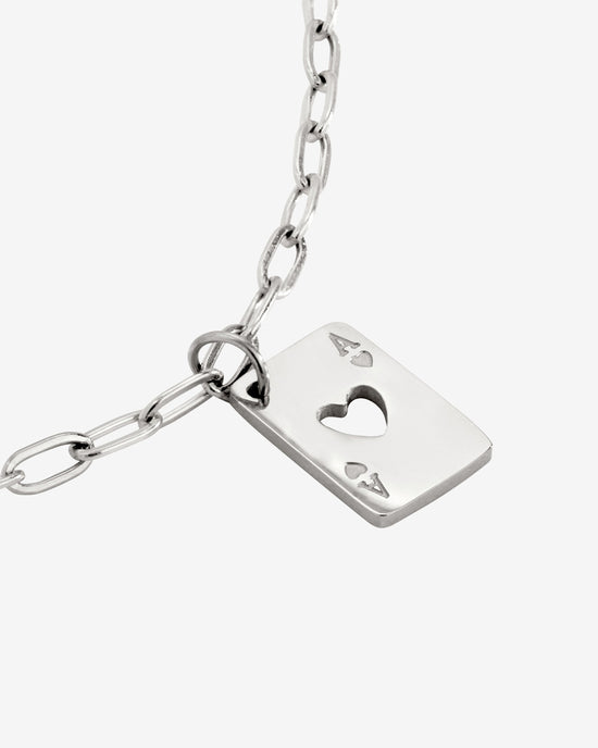 Heart Ace Necklace Silver
