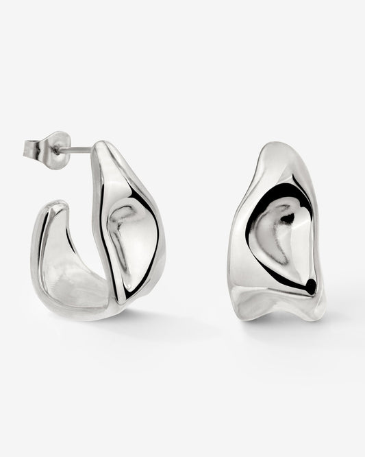 Liquid Shape Studs Silver