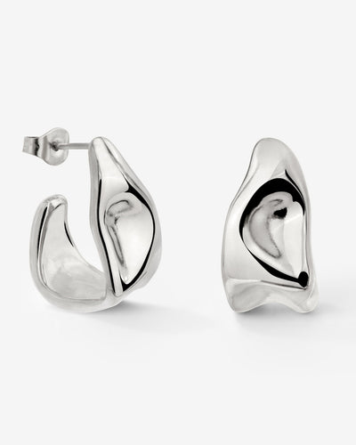Liquid Shape Studs Silver