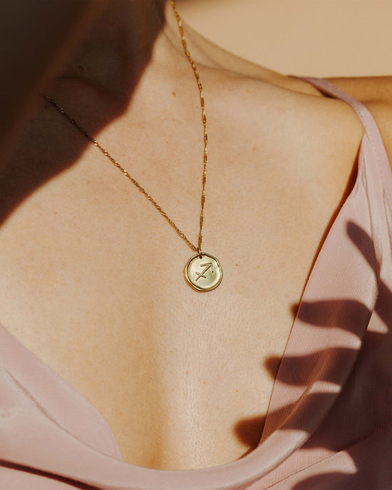 Zodiac Necklace – Sagittarius Gold