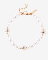 Flowery Pearls Bracelet Rose Gold