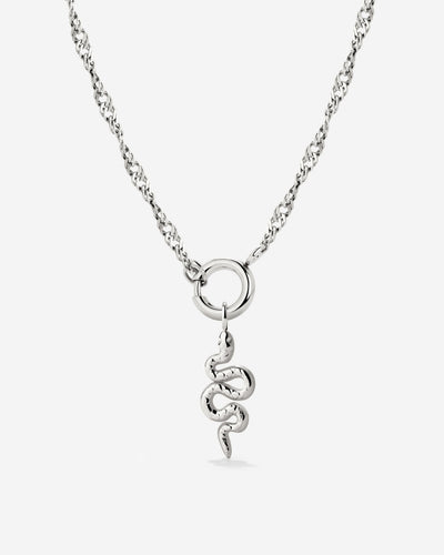Serpent Singapore Chain Necklace Set Silver