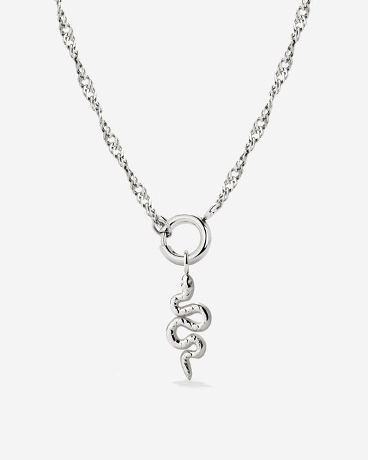 Serpent Singapore Chain Necklace Set Silver