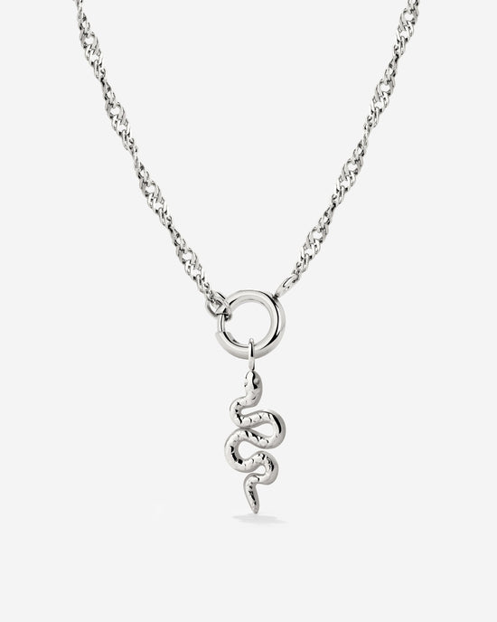 Serpent Singapore Chain Necklace Set Silver