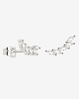 Sparkle Leaf Studs Silver