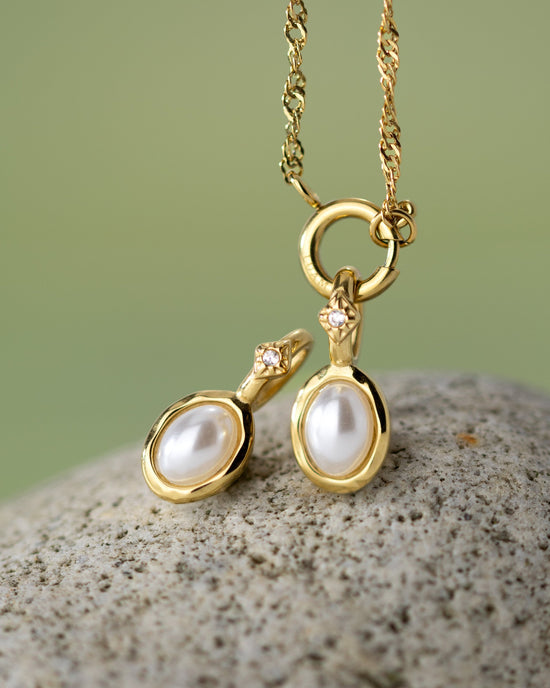 Glazed Singapore Chain Necklace Set Gold