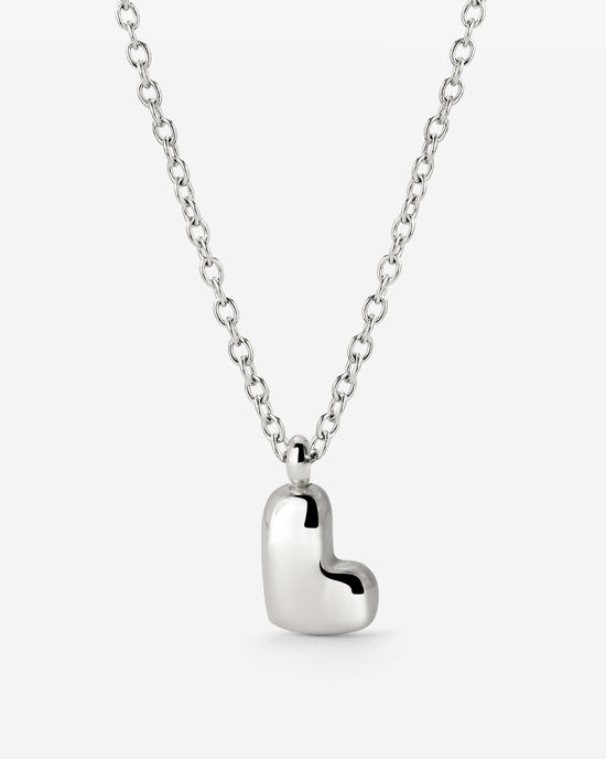 Bubble Letter Necklace Silver