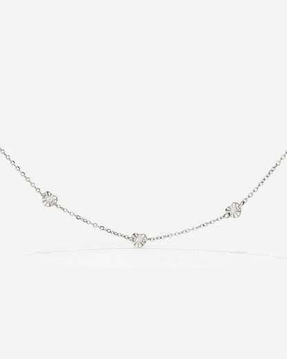 Glass Heart Necklace Silver