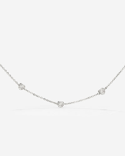 Glass Heart Necklace Silver