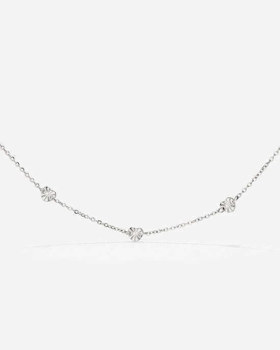 Glass Heart Necklace Silver