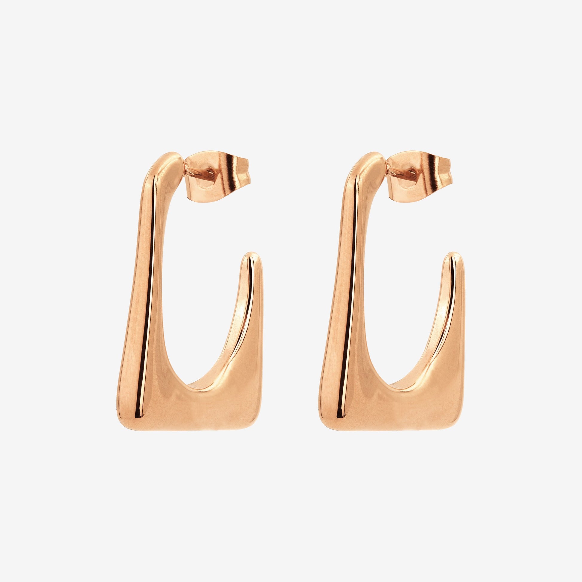 Rectangle Hoops Rose Gold