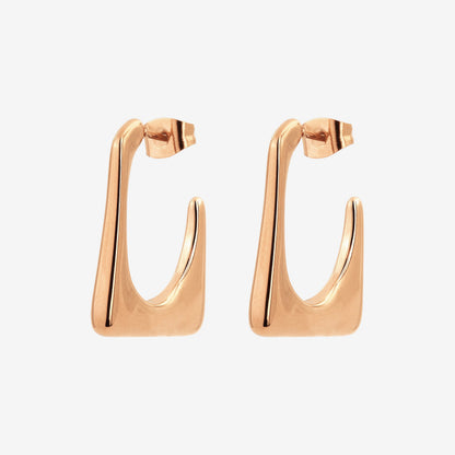 Rectangle Hoops Rose Gold