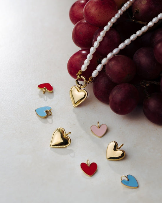 Pearly Charm Necklace Rose Gold