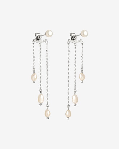Annas Sparkle Pearl Studs Silver