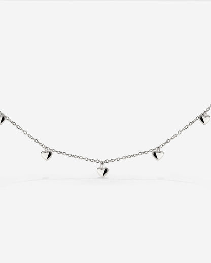 Lovely Heart Choker Silver