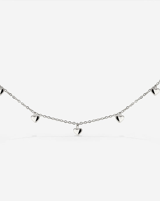 Lovely Heart Choker Silver